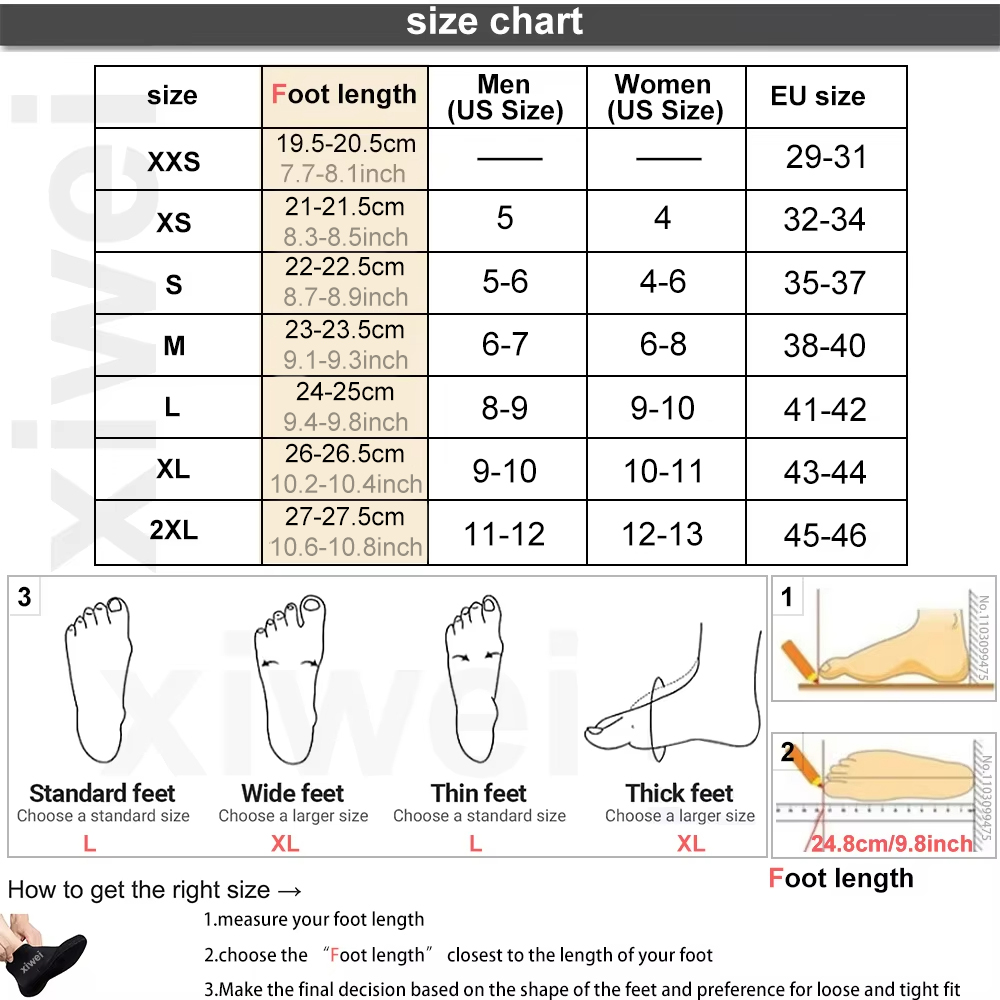 Neoprene Socks 3mm 5mm Wetsuit - Flippers Swimming recension och pris