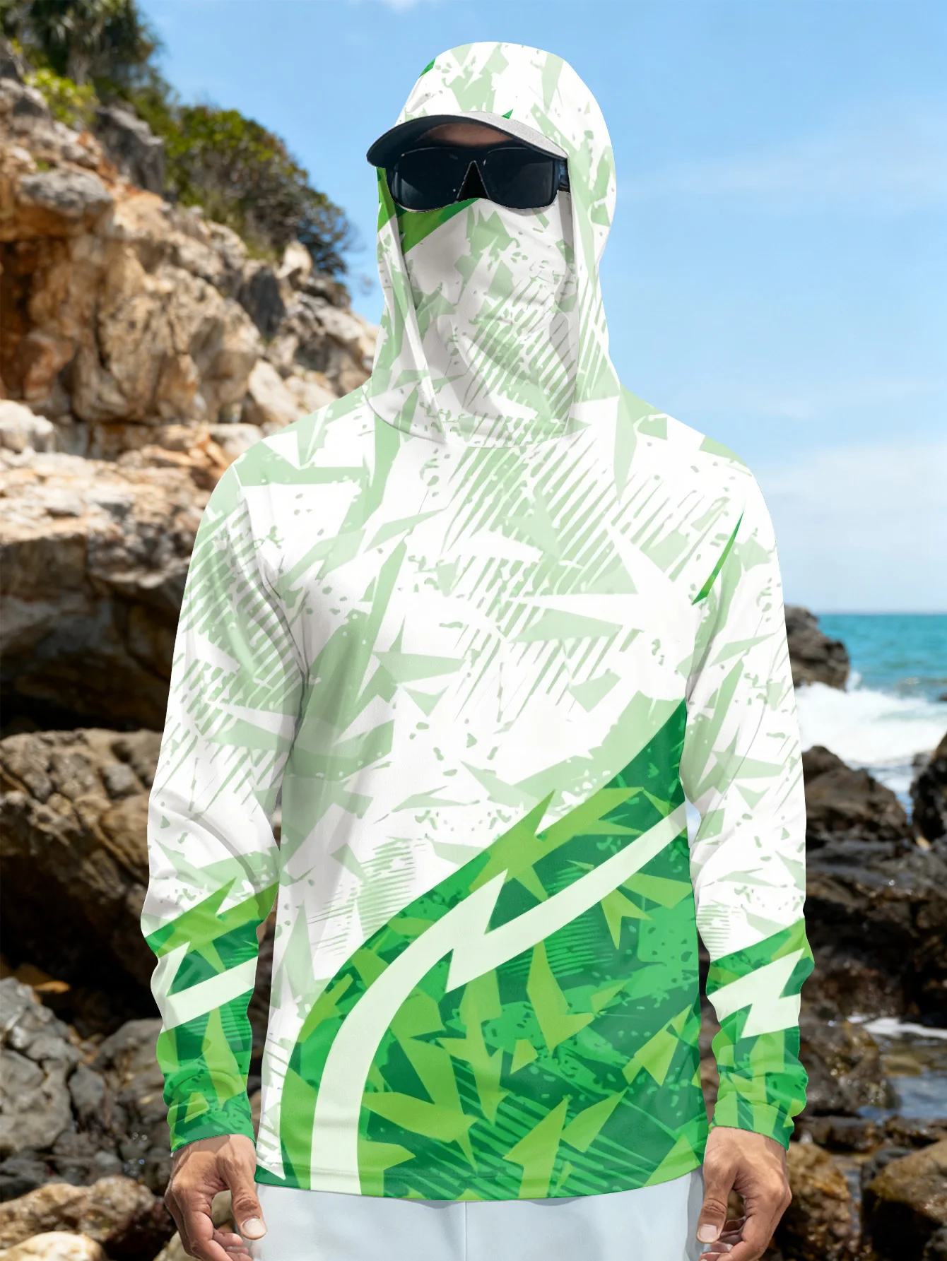 Mens Fishing Shirt Hooded UPF  - Rash Guard recension och pris