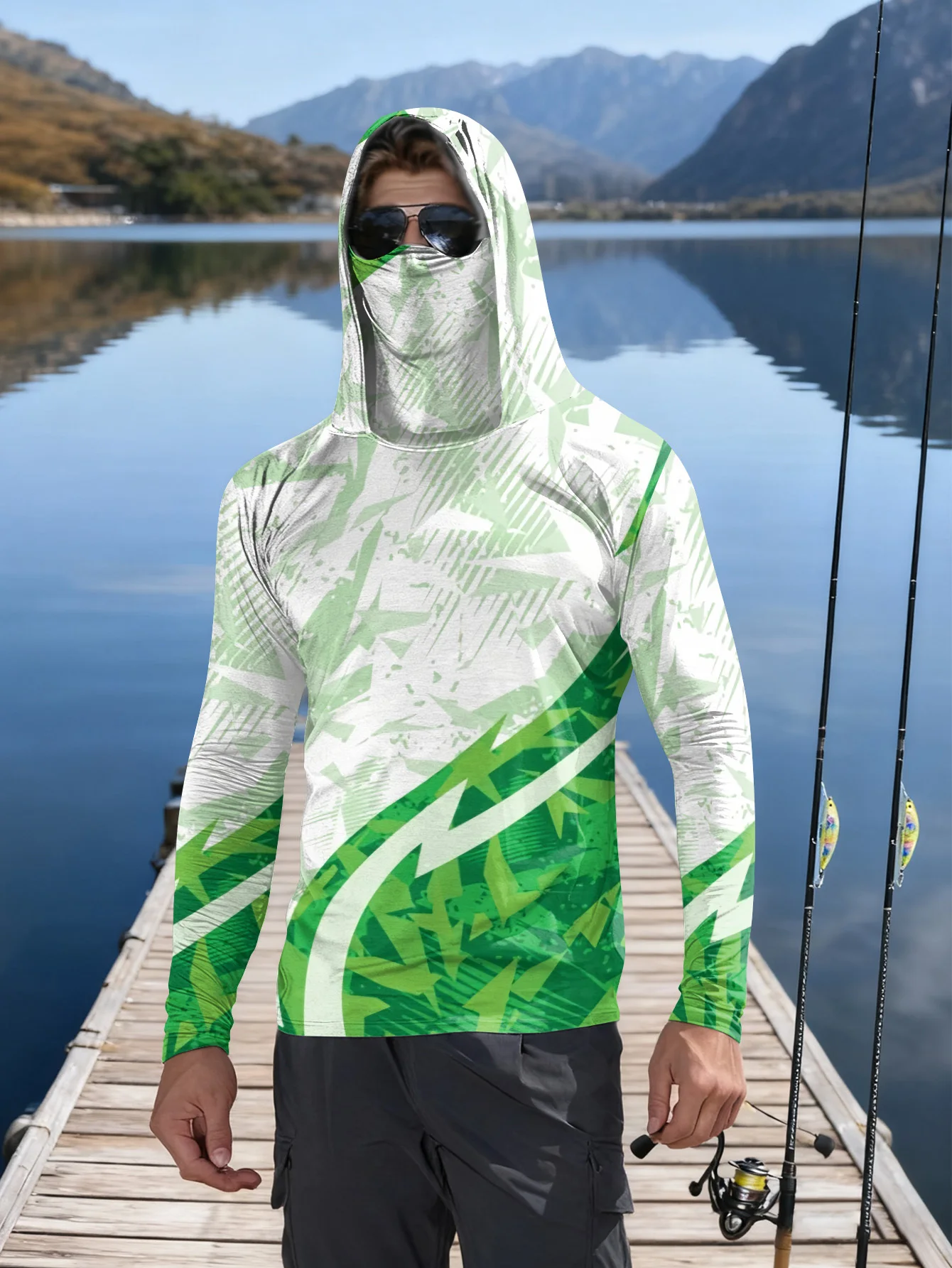 Mens Fishing Shirt Hooded UPF  - Rash Guard recension och pris