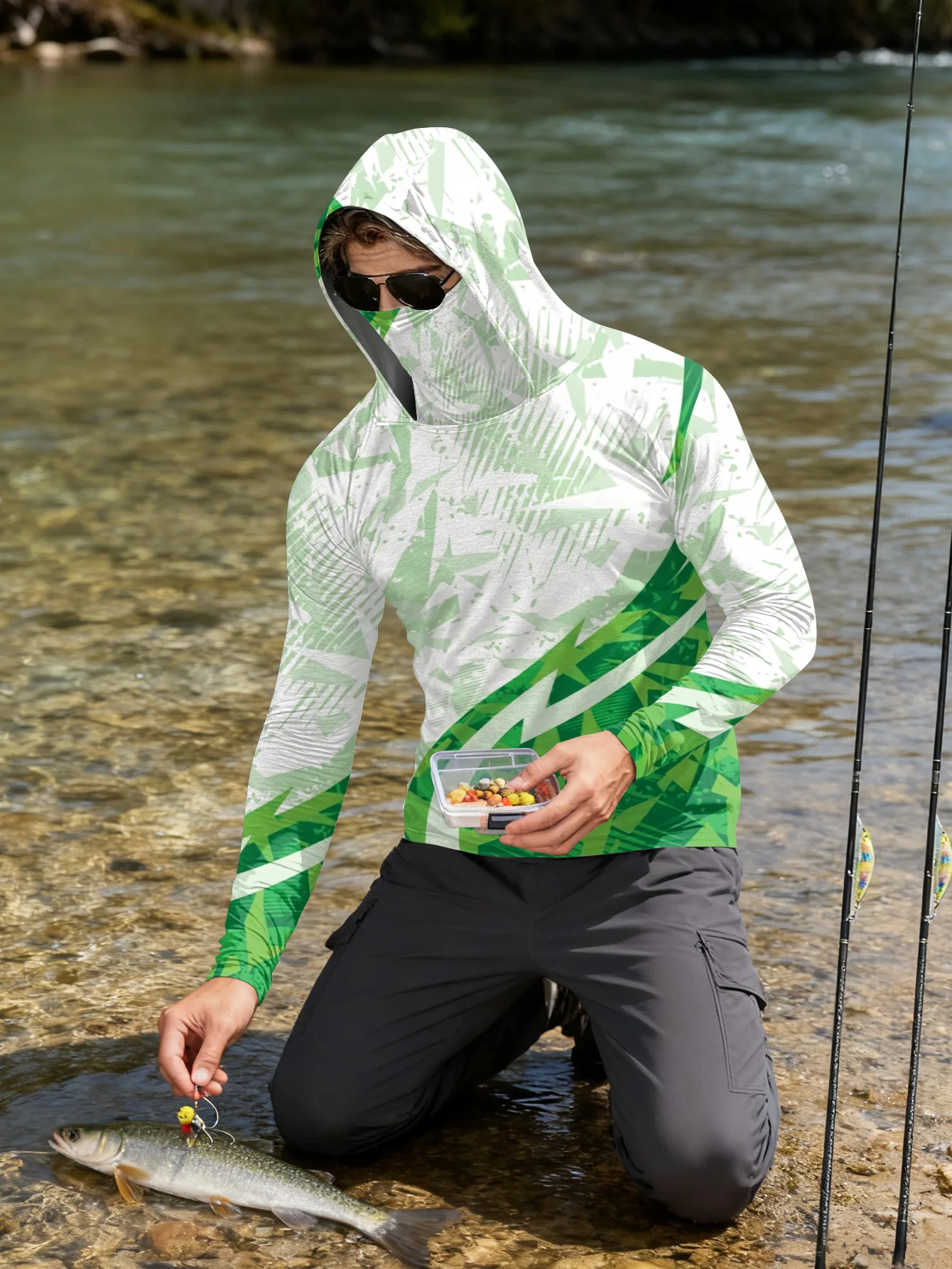 Mens Fishing Shirt Hooded UPF  - Rash Guard recension och pris