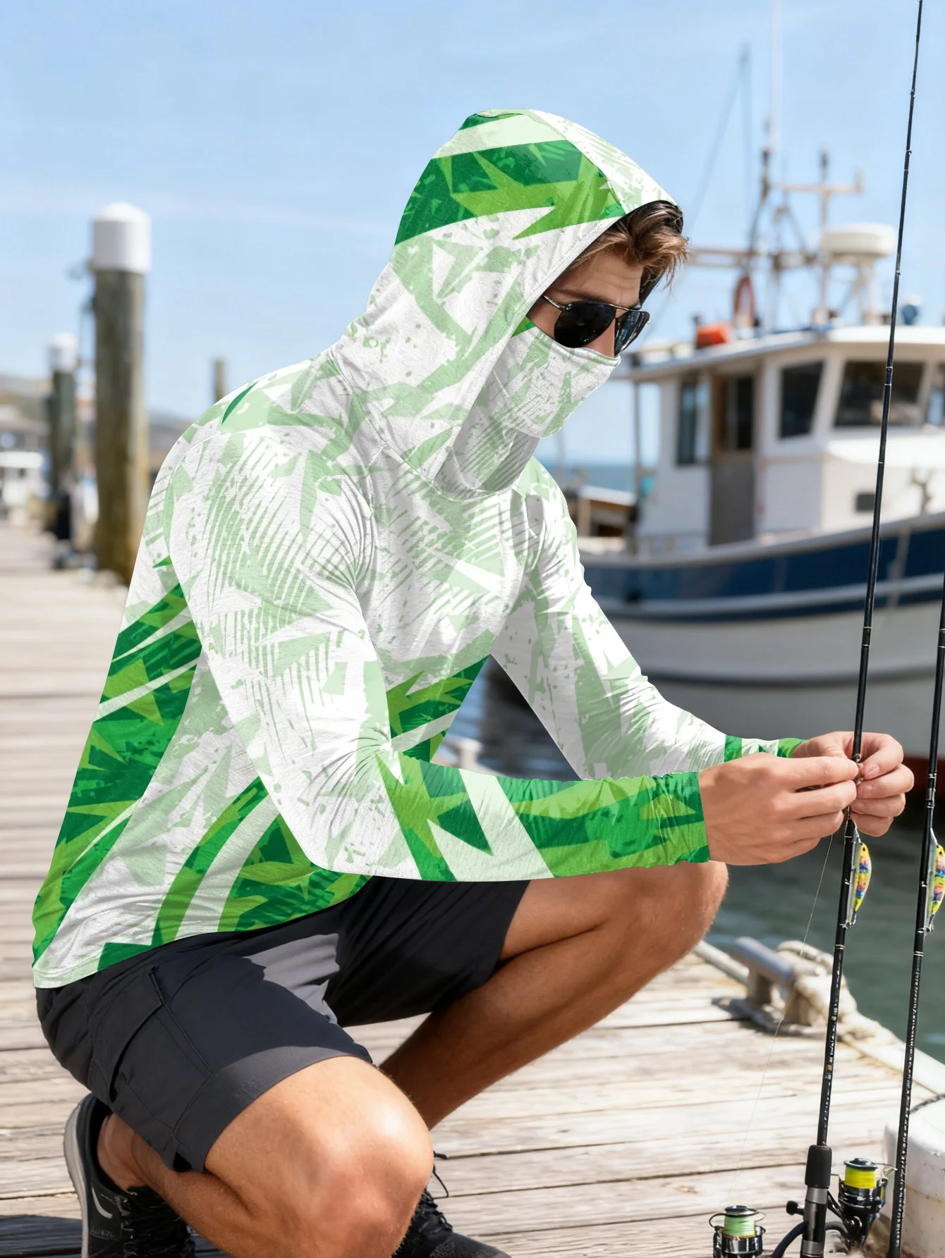 Mens Fishing Shirt Hooded UPF  - Rash Guard recension och pris