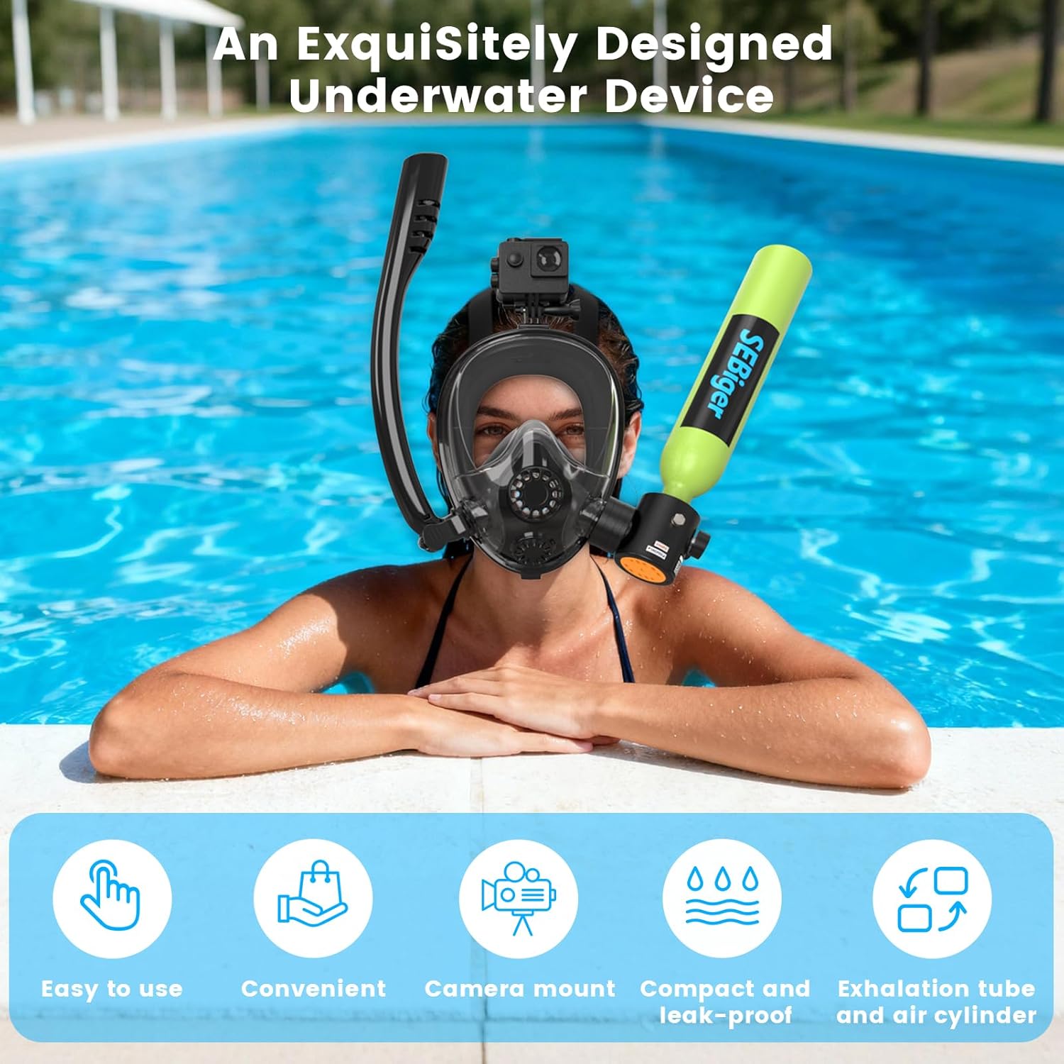 Mini Scuba Tank 0.5L with Full - Snorkel Set recension och pris